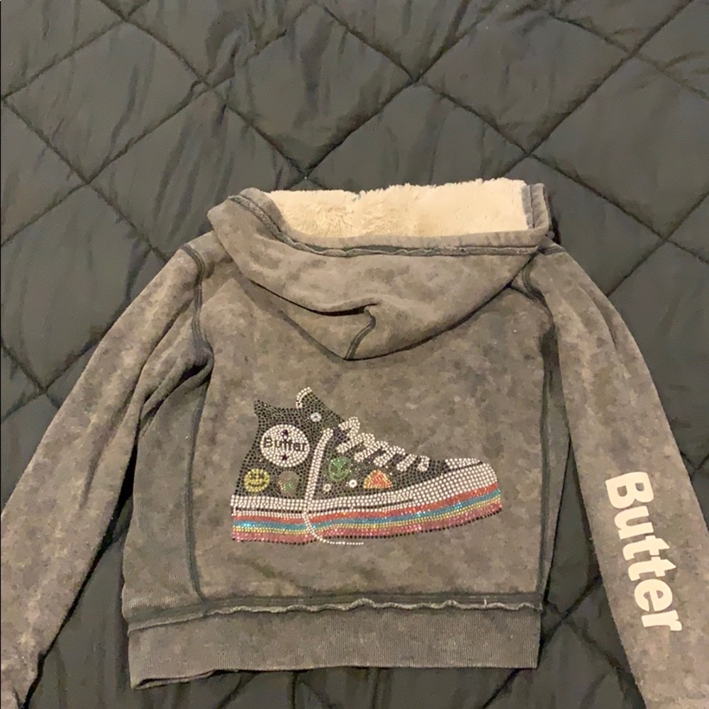 Butter sweatshirt Bedazzled back and insulated